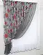 Кухонный комплект (300х170см.), шторки с подвязками "Дуэт". Цвет графитовый с красным. Код 063к 52-0084