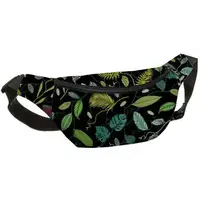 Сумка-бананка Bumbag унисекс на пояс и через плечо Листья 27x16 см