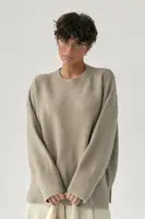 Свободный вязаный джемпер с разрезами – кофейный цвет, ONE SIZE (есть размеры)