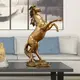 Золотая статуэтка лошади RESTEQ 29,5 см — фигурка коня на дыбах, изысканный декор для интерьера и подарка