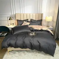 Постельное белье ДУЕТ ANTHRACITE/DESERT SAND Premium Сатин однотон MERISET - Полуторный