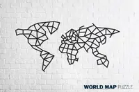 Пазл интерьерный деревянный на стену WORLD MAP 116x56,7x0,7см 324эл Карта мира EWA