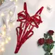 Эротический открытый боди с ремнями "Aisha", red M