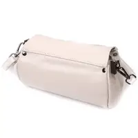 Шкіряна сумка з трикутним клапаном Vintage 22255 Біла