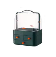 Настільний органайзер для косметики 4 секції зелений YM206-1 Three Drawers Органайзер для косметики