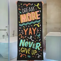 Полотенце пляжное с принтом Dream more yay never give up 150x70 см (PLB_21J005)
