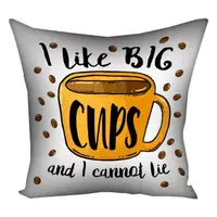 Подушка c принтом габардиновая I like big cups and I cannot lie 50x50 (5P_COF001)