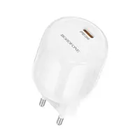 Адаптер сетевой Borofone Lustrous single port charger BA92A |1Type-C, 3A/20W, PD/QC|