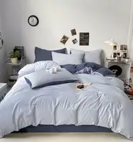 Постельное белье семейное Dushka Home Поликотон 21184 160х215х2 см голубое с синим