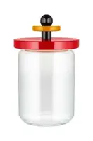 Банка для хранения Alessi из стекла 1 л с красной крышкой из дерева