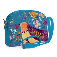 Сумка молодёжная College Птичка в цветах 29x23x8 см (COL_FFL013_GOL)