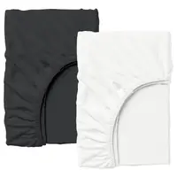 Набор простыни на резинке 140х200 WHITE/BLACK