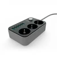 Мережевий фільтр подовжувач 3 розетки з 6 USB 2 м із захистом із заземленням LDNIO SE3631 2500W 10A