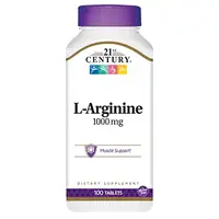 Аминокислота 21st Century L-Arginine 1000 mg, 100 таблеток