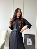 Сукня з поясом AO235 Чорна Oversize XL-3XL