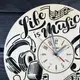Круглые настенные часы из дерева «Музыка»