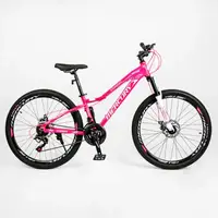 Велосипед Спортивный 26 дюймов Corso MERCURY MR-579 оборудование Shimano алюминиевая рама 13 дюймов 21 скорость. White and Pink (190263)