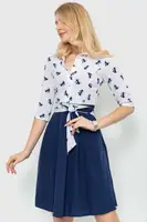 Платье софт с принтом, цвет сине-белый, 230R79-1