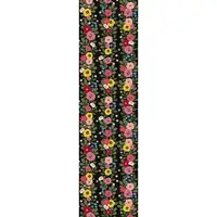 Дорожка на стол Мальви на чорному фоні 150x40 см (DR_24A012)