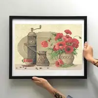 Заготовка для вышивки ТМ Золотая Подкова Кофейный натюрморт с маками ЗПН-013