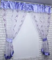 Кухонний комплект 270х170см. шторки з ламбрекеном Колір фіолетовий з білим Код е777