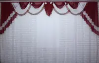 Ламбрекен на карниз 4м №28 Бордовый с белым