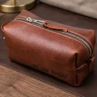 Компактна косметичка з гладкої шкіри на блискавці Україна GRANDE PELLE 16763 Світло-коричнева