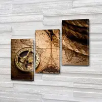 Модульные картины триптих, на Холсте нат., 100х110 см, (70x35-3)