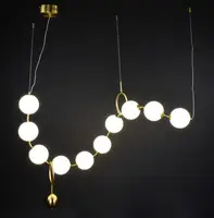 Люстра світлодіодна підвісна LED світильник для квартири на стелю лед 27205 Латунь 30-160х20х150 см.
