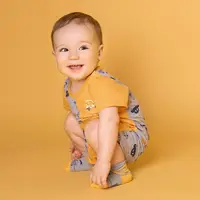 Песочник детский с кнопками для мальчика GABBI PS-20-13-1 Технозавр Горчичный на рост 74 (12082)