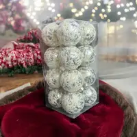 Набор игрушек на елку 616-silver-velvet 19501 6 см 16 шт серебристый бархат