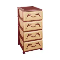 Пластиковый коричневый комод с рисунком Dolphin Elif Plastik 299-1LF