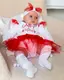 Праздничный комплект для девочки 3 в 1 боди с юбкой и повязкой Joy to the world