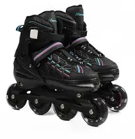 Роликовые коньки 118-20 L Best Roller колеса PU светятся. Black (размер 39-41) (186083)