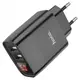 Зарядное устройство 220В 2 USB с кабелем USB - Lightning Hoco C86A Illustrious с экраном Чёрный
