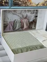 Monica yesil вафельне піке з простирадлом та наволочками. Pupilla Туреччина.