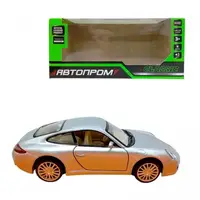 Уценка. АВТОПРОМ 1:32 Porsche 911 Carrera S (СЕРЫЙ) - Пошкоджена упаковка