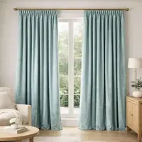 Комплект штор 2 шт 150х260 см, Soft Velvet Lux штори, гардини, портьєри на шторній тасьмі V-26 ментол