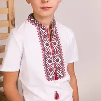 Вышиванка Moderika Зорян белая с красной вышивкой 122