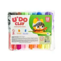 Набор для творчества (воздушный пластилин) "UʼDO Clay. 22 цвета"
