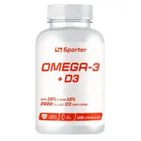 Жирные кислоты Sporter Omega 3 + D3, 120 капсул