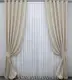 Комплект готовых штор из ткани лён мрамор, коллекция "Pavliani". Цвет светло-бежевый. Код 1178ш