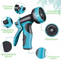 Шланг для саду та городу поливний робоча довжина до 15 м, набір з розпилювачем та мішком для зберігання, розтяжний садовий