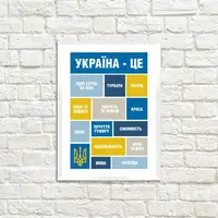 Постер в рамке Україна - це... 15x21 см (WMT5_22U004_WH)