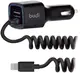 Автомобильное зарядное устройство BUDI Car charger Blue Led Lightning 1.2 m + 1USB 2.4A Black