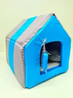 Домик для котов и собак Комфорт лето голубой №3 385х480х430