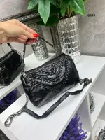 Натуральна шкіра. Два окремих відділи - стильний, чорний, молодіжний клатч (0539)