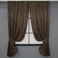 Комплект (2шт. 1,3х1,7м.) коротких штор из ткани "Софт". Цвет темно-коричневый. Код 094ш 35-0026