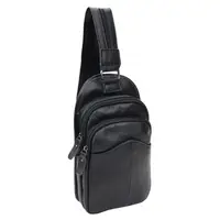 Чоловічий шкіряний рюкзак через плече Borsa Leather 1ta1003m-black