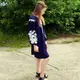 Вишита дитяча сукня Сара синій льон